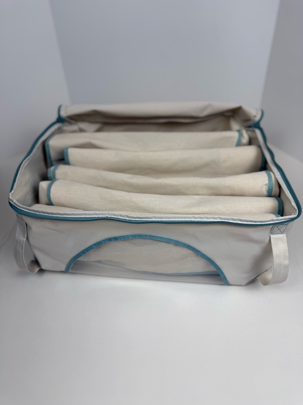 6 Canvas Zippered Storage Bags by Real Simple - 1 Large and 5 Medium